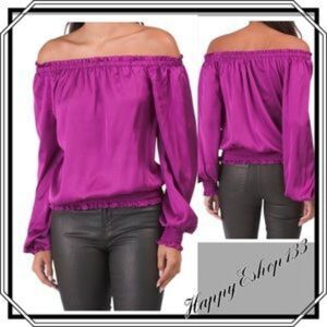 Ramy Brook Women’s Purple Off-Shoulder Top Size Small